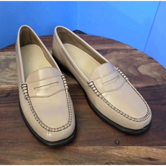 G.H. Bass Weejuns Penny Loafer Patent Leather Women’s 7.5/8M Taupe 3986 175 - Picture 2 of 14